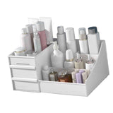 Makeup Organizer for Vanity Large Capacity Cosmetics Storage Box with Drawers for Cosmetics Lipsticks Nail Care Skincare White In Australia - Darrahopens