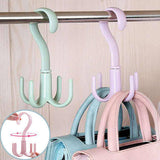 8 Pcs 4 Claws Closet Hangers 360 Degree Rotatable Closet Hanger Hook Thickened Strong Load Bearing Random Color