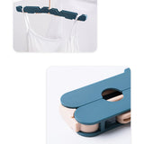 Clothes Hanger Rack Anti Slip Multifunctional Foldable Travel Hanger with Clips for Home Dorm Light Green