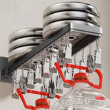 Socks Hanger Wall Mounted Foldable Windproof Zinc Alloy Clip Drying Rack for Underwear Towel 16 Clips (43.3cm/17in) In Australia - Darrahopens