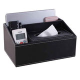 Multifunction Tissue Box Black Multiple Compartments Durable PU Leather Rectangular Tissue Box Cover for House Office In Australia - Darrahopens