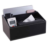 Multifunction Tissue Box Black Multiple Compartments Durable PU Leather Rectangular Tissue Box Cover for House Office In Australia - Darrahopens