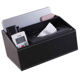 Multifunction Tissue Box Black Multiple Compartments Durable PU Leather Rectangular Tissue Box Cover for House Office In Australia - Darrahopens