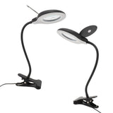 Clip On Magnifying Glass with Light Iron and PP Adjustable LED Magnifying Desk Lamp for Soldering Craft Reading