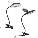 Clip On Magnifying Glass with Light Iron and PP Adjustable LED Magnifying Desk Lamp for Soldering Craft Reading