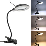 Clip On Magnifying Glass with Light Iron and PP Adjustable LED Magnifying Desk Lamp for Soldering Craft Reading
