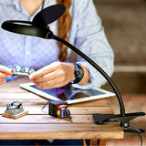 Clip On Magnifying Glass with Light Iron and PP Adjustable LED Magnifying Desk Lamp for Soldering Craft Reading