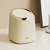 Mini Countertop Garbage Can Small Plastic Countertop Wastebasket Waste Can with Press Type Lid for Bathroom Bedroom Living Room Dressing Table Cream White In Australia - Darrahopens