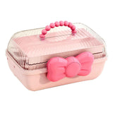 3 Tiers Desktop Storage Box Clear Cover Large Capacity Multi Grids Desk Organization Container for Kids Toys Pink In Australia - Darrahopens
