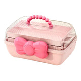 3 Tiers Desktop Storage Box Clear Cover Large Capacity Multi Grids Desk Organization Container for Kids Toys Pink In Australia - Darrahopens