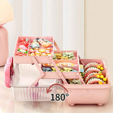 3 Tiers Desktop Storage Box Clear Cover Large Capacity Multi Grids Desk Organization Container for Kids Toys Pink In Australia - Darrahopens