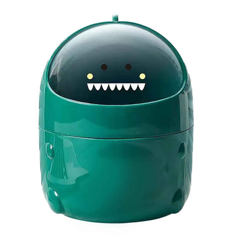 Desktop Trash Can Plastic with Lid Mini Small Cute Shaped for Dining Table Desk Home Office Easy Storage S Green In Australia - Darrahopens