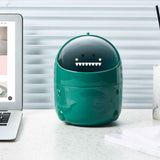Desktop Trash Can Plastic with Lid Mini Small Cute Shaped for Dining Table Desk Home Office Easy Storage S Green In Australia - Darrahopens
