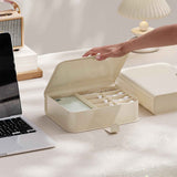 Desktop Organizer Box Data Cable Storage Case Plastic Book Design Home Decoration for Line Earbud Cream In Australia - Darrahopens