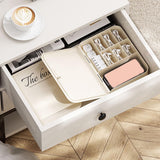 Desktop Organizer Box Data Cable Storage Case Plastic Book Design Home Decoration for Line Earbud Cream