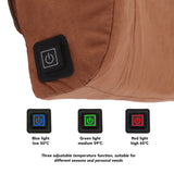 Khaki Portable Heating Waist Cushion USB Port 3 Adjustable Temperature Heating Lumbar Support Cushion