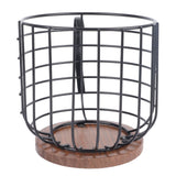 Coffee Capsule Storage Basket Cup Shape Black Iron and Pine Coffee Pod Holder for Coffee Bar Counter