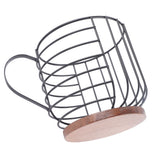 Coffee Capsule Storage Basket Cup Shape Black Iron and Pine Coffee Pod Holder for Coffee Bar Counter In Australia - Darrahopens