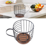 Coffee Capsule Storage Basket Cup Shape Black Iron and Pine Coffee Pod Holder for Coffee Bar Counter In Australia - Darrahopens