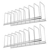 2Pcs Pot Lid Organizer Kitchen Stainless Steel Drainer Commodity Shelf Tabletop Bowl Dish Storage Rack