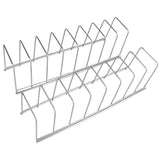 2Pcs Pot Lid Organizer Kitchen Stainless Steel Drainer Commodity Shelf Tabletop Bowl Dish Storage Rack