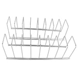 2Pcs Pot Lid Organizer Kitchen Stainless Steel Drainer Commodity Shelf Tabletop Bowl Dish Storage Rack