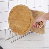 2Pcs Pot Lid Organizer Kitchen Stainless Steel Drainer Commodity Shelf Tabletop Bowl Dish Storage Rack