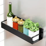 Fridge Spice Rack Magnetic with Hook Hanging Seasoning Holder Rack for Kitchen Storage Black 29.5x9.5x5cm / 11.6x3.7x2.0in