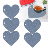 4PCS Silicone Placemats Heart Shaped Non Slip Waterproof Heat Resistant Washable Dinning Table Mat for Pet Feeding Kitchen Sink Grey