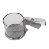 Flour Sifter Sieve PP Transparent Adjustable Fine Mesh One Hand Operation Powder Sifter Sieve for Kitchen Baking Single Layer
