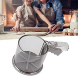 Flour Sifter Sieve PP Transparent Adjustable Fine Mesh One Hand Operation Powder Sifter Sieve for Kitchen Baking Single Layer