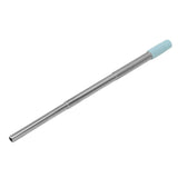 Collapsible Stainless Steel Drinking Straw Reusable Metal Straw with Cleaning Brush for Travel Work Blue