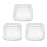 3Pcs Flip Lid Cheese Container Transparent Clear PP Food Storage Box Case for Fridge