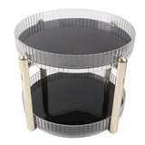 Double Layer Rotating Makeup Organizer Multifunctional Rotating Cosmetic Shelf for Home Translucent White