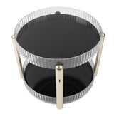 Double Layer Rotating Makeup Organizer Multifunctional Rotating Cosmetic Shelf for Home Translucent White