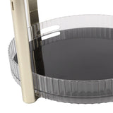 Double Layer Rotating Makeup Organizer Multifunctional Rotating Cosmetic Shelf for Home Translucent White