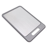 Double Sided Cutting Board Rapid Thawing and Grinding Plate with Knife Sharpener for Kitchen Grey