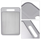Double Sided Cutting Board Rapid Thawing and Grinding Plate with Knife Sharpener for Kitchen Grey