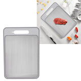 Double Sided Cutting Board Rapid Thawing and Grinding Plate with Knife Sharpener for Kitchen Grey