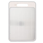 Double Sided Cutting Board Rapid Thawing and Grinding Plate with Knife Sharpener for Kitchen Khaki