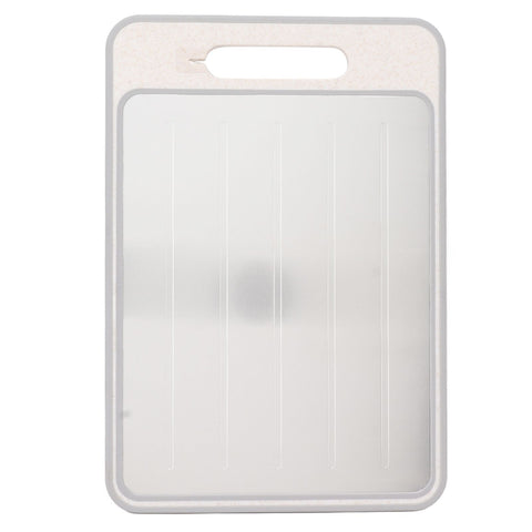 Double Sided Cutting Board Rapid Thawing and Grinding Plate with Knife Sharpener for Kitchen Khaki