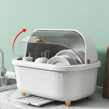 Dish Drying Box Multifunctional Space Saving Dish Drainer with Lid Cover for Kitchen Accessories White M In Australia - Darrahopens