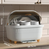 Dish Drying Box Multifunctional Space Saving Dish Drainer with Lid Cover for Kitchen Accessories White M In Australia - Darrahopens