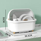 Dish Drying Box Multifunctional Space Saving Dish Drainer with Lid Cover for Kitchen Accessories White M In Australia - Darrahopens