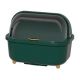 Dish Drying Box Multifunctional Space Saving Dish Drainer with Lid Cover for Kitchen Accessories Green M