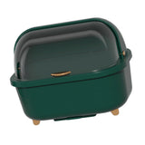 Dish Drying Box Multifunctional Space Saving Dish Drainer with Lid Cover for Kitchen Accessories Green M
