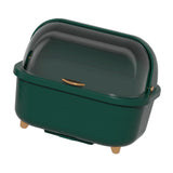 Dish Drying Box Multifunctional Space Saving Dish Drainer with Lid Cover for Kitchen Accessories Green M