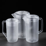 Water Pitcher PC Plastic High Temperature Resistance Frosted Kettle Mix Drinks Water Jug with Scale and Lid for Lemonade Beverage Ice Tea Transparent 5000ml