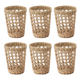 6 PCS Woven Cup Holders Anti Scald Hollow Straw Woven Glass Cup Sleeve for Glass Bottles Plastic Cups Mugs In Australia - Darrahopens