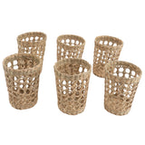6 PCS Woven Cup Holders Anti Scald Hollow Straw Woven Glass Cup Sleeve for Glass Bottles Plastic Cups Mugs